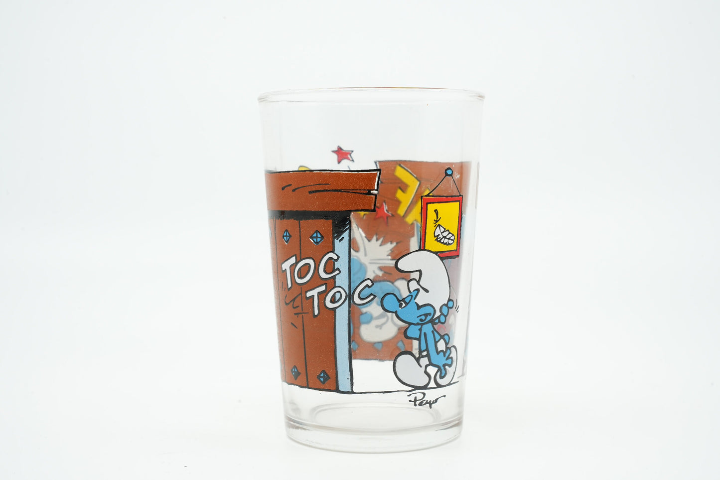 Zeldzame vintage smurfen glazen | Schattige smurf glaasjes | Smurfen glas uit 1996 | Peyo glazen