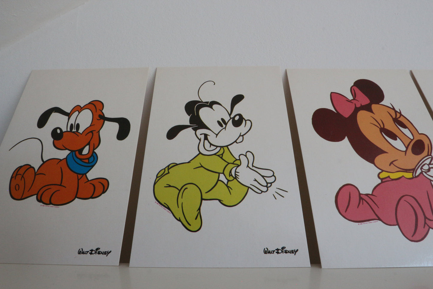 Disney cards from 1986: Baby Mickey, Mini, Donald Duck, Pluto (Birthday cards, Baby cards, Original Walt Disney Cards, Funny cards)