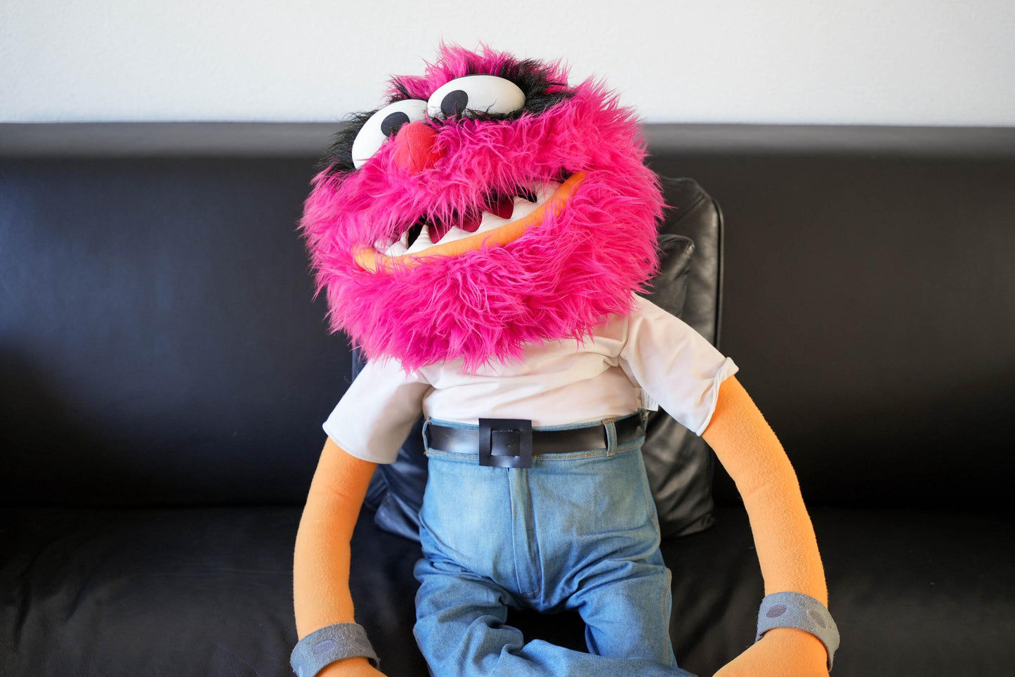 Enorme Vintage Animal Knuffel – Jim Henson – 115 cm / 45.3 inch / 3.77 ft – The Muppets – Zeldzaam XXL Verzamelobject