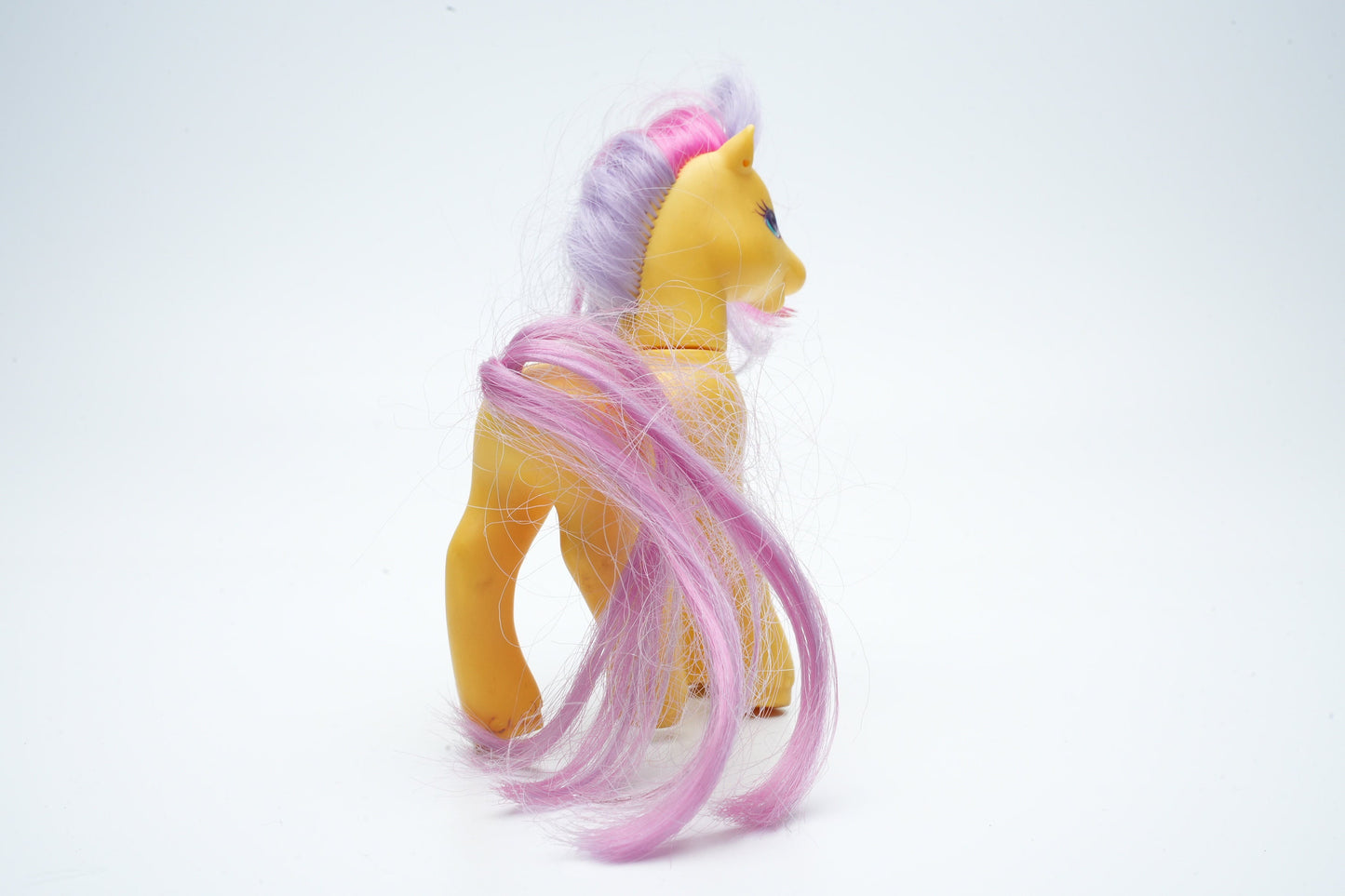 Gele pony met paars en roze haar | My Little Pony paard vintage