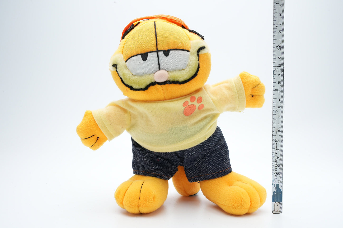 Vintage Garfield plush met pet en kleding | Garfield pluche