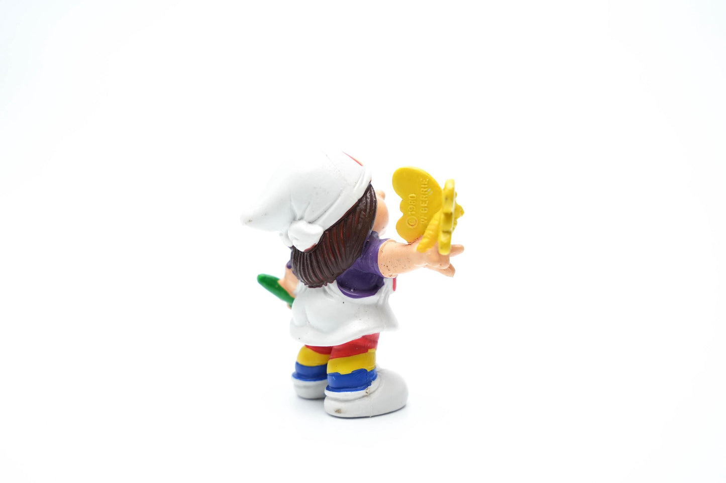 Vintage Rainbow Brite “Rainbow Kids” schildersmeisje met vlinder – 1980 Hallmark PVC-figuur (2.5")