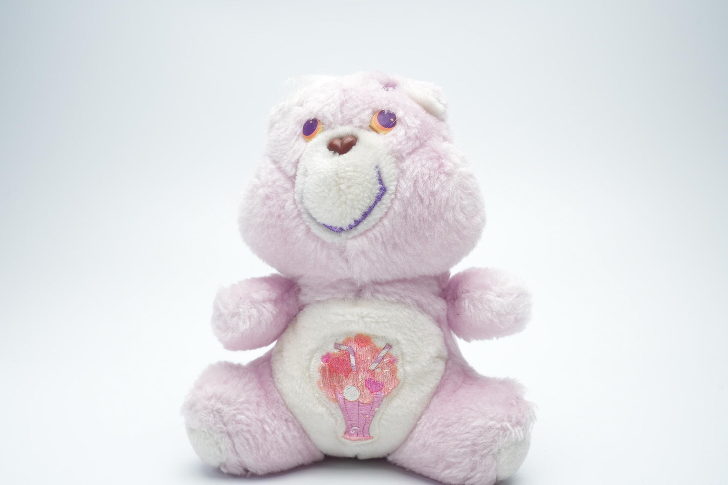 Vintage Share Bear Care Bear plush - 16 cm (6,3 inches) - zeldzame paarse vintage pluche in goede staat