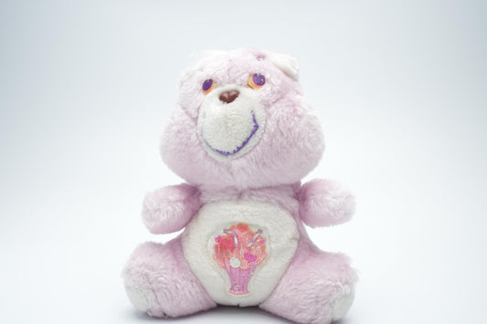 Vintage Share Bear Care Bear plush - 16 cm (6,3 inches) - zeldzame paarse vintage pluche in goede staat
