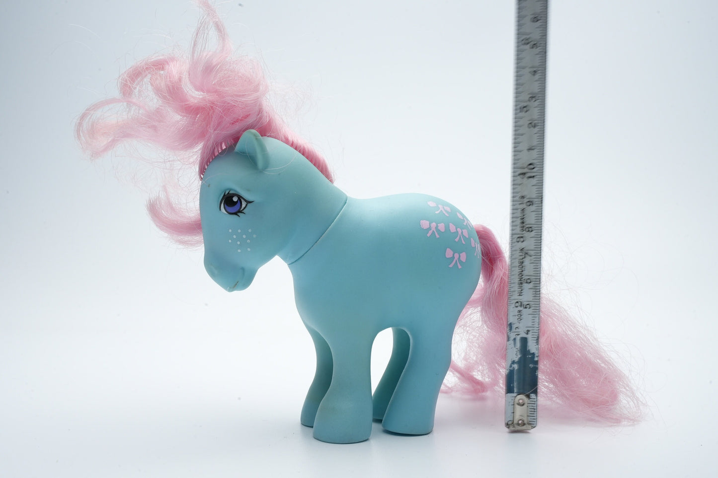 Bowtie blauwe pony met roze strikjes G1 My Little Pony | My Little Pony paarden