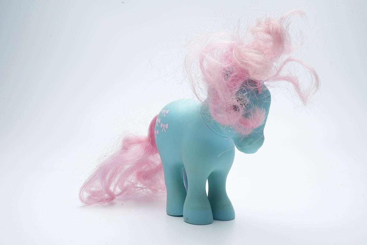 Bowtie blauwe pony met roze strikjes G1 My Little Pony | My Little Pony paarden