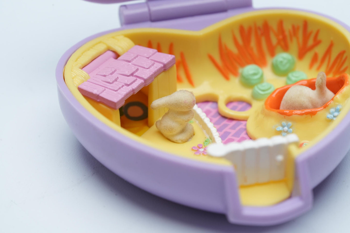 Vintage Polly Pocket Pretty Bunnies – 1993 Bluebird Compact – Met 2 Originele Konijntjes