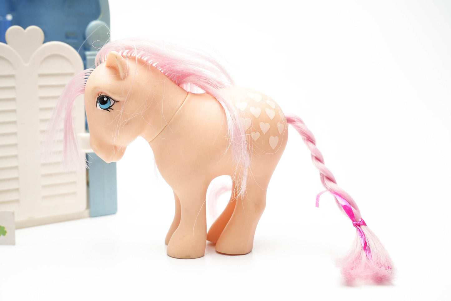 Vintage My Little Pony Peachy met Paardenstal – G1 Grooming Parlour 1983