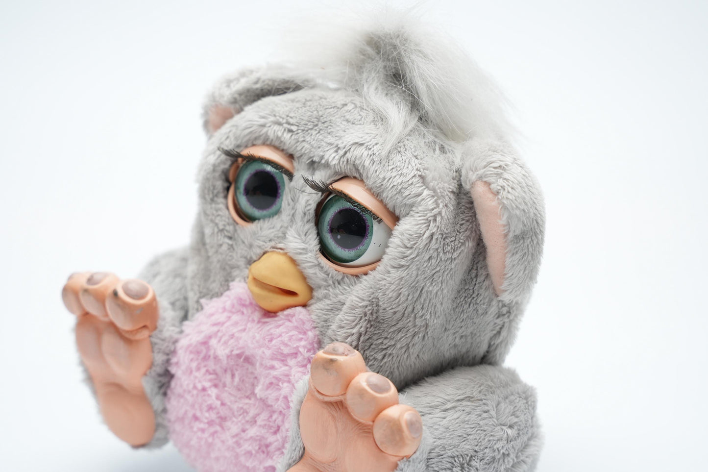 Vintage Sleepy Baby Furby Baby 1998| Furby model | Vintage Furby Emoto-Tronic Grijs Roze | Spreekt Furbish | ファービ