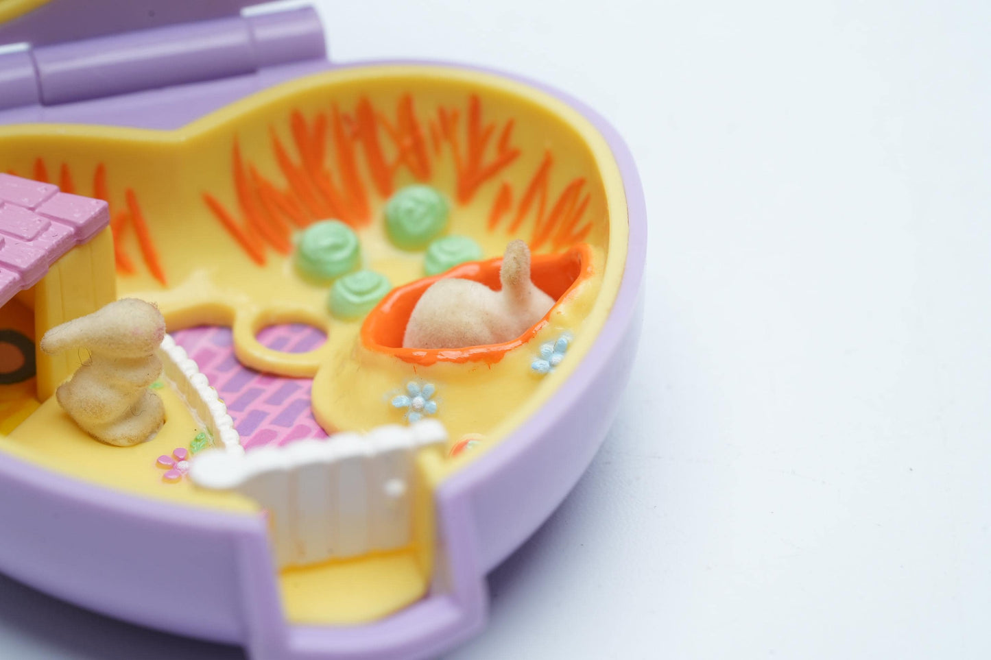 Vintage Polly Pocket Pretty Bunnies – 1993 Bluebird Compact – Met 2 Originele Konijntjes