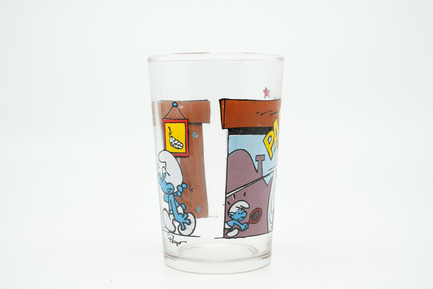 Zeldzame vintage smurfen glazen | Schattige smurf glaasjes | Smurfen glas uit 1996 | Peyo glazen