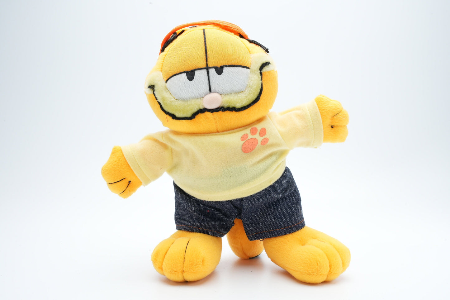 Vintage Garfield plush met pet en kleding | Garfield pluche