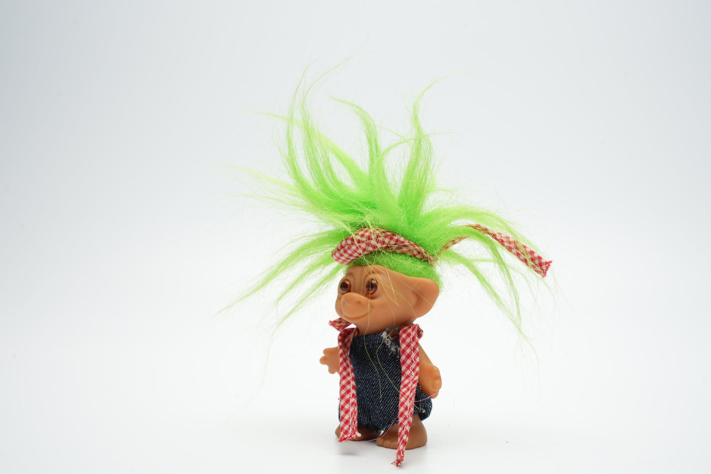 Kleine troll met groen haar - punk - hippie - boer