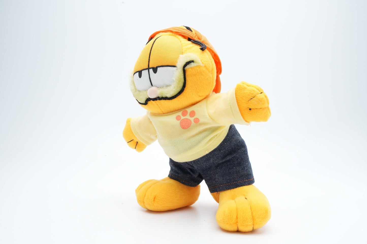 Vintage Garfield plush met pet en kleding | Garfield pluche