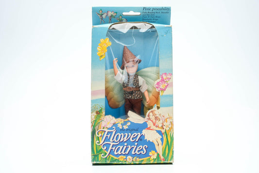 Vintage Flower Fairies "Plantain Pixie" Poppenhuis Pop – 1980s – Zeldzaam Verzamelobject