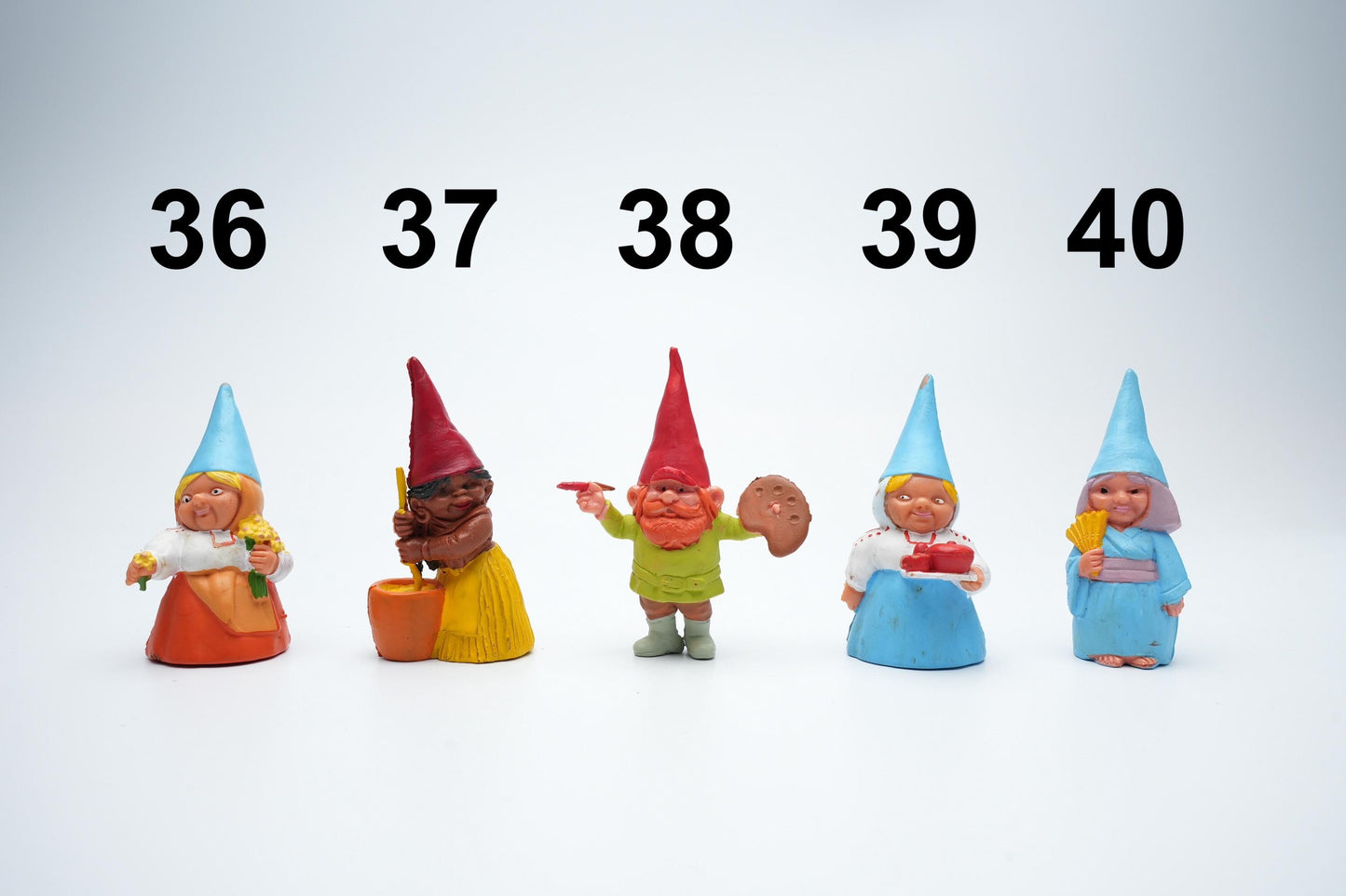 David de kabouter figuren uit '80 / 1988 | kabouter poppetjes | vintage kabouters | Rien Poortvliet kabouters