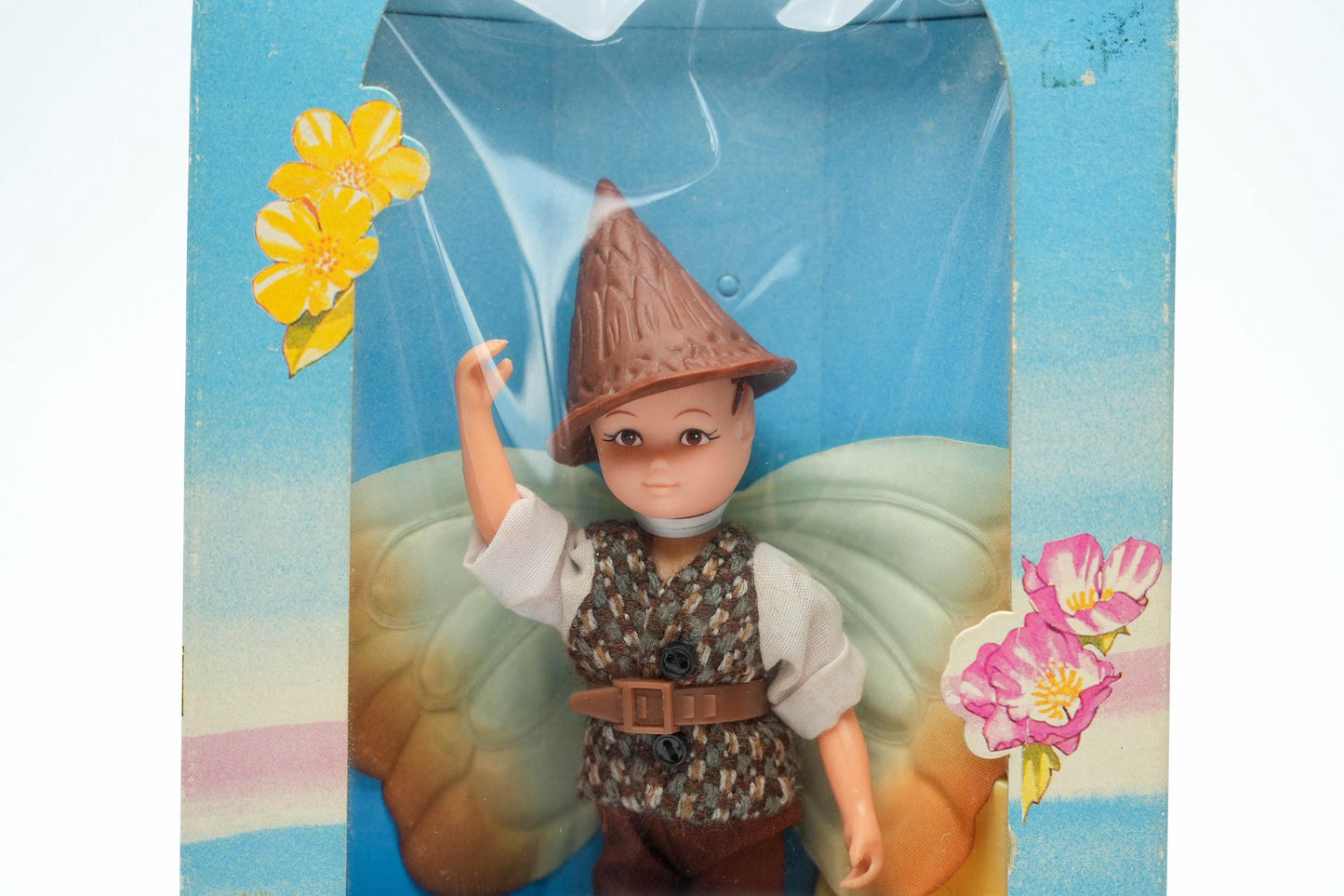 Vintage Flower Fairies "Plantain Pixie" Poppenhuis Pop – 1980s – Zeldzaam Verzamelobject