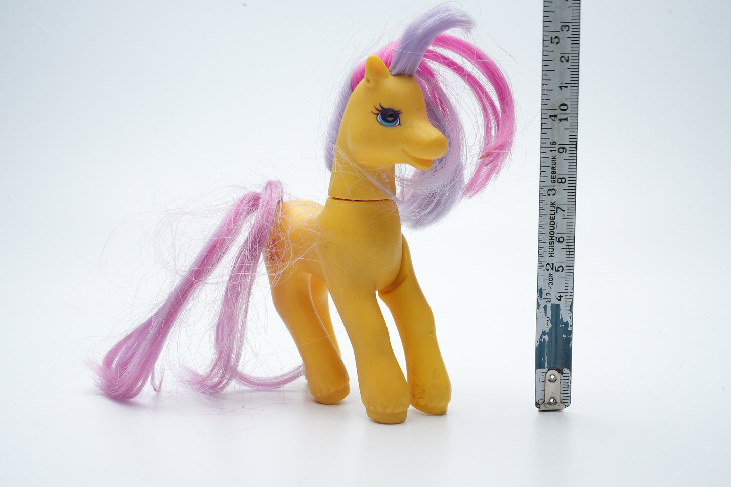 Gele pony met paars en roze haar | My Little Pony paard vintage
