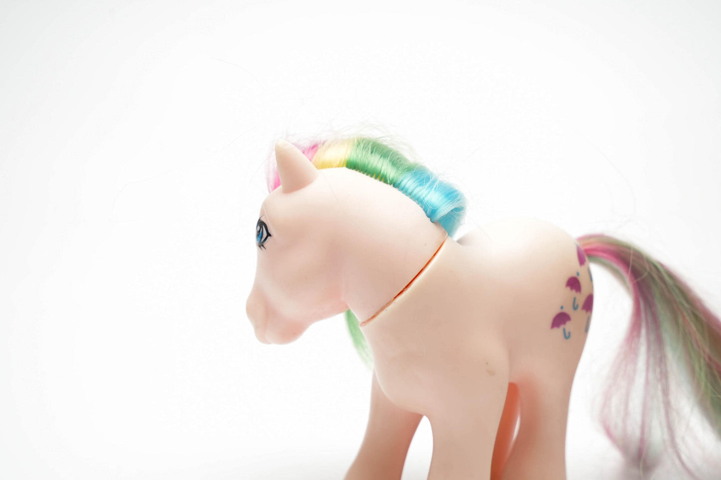Vintage My Little Pony Parasol – Rainbow Pony G1 1984 – Roze met Regenboogmanen & Paraplu's
