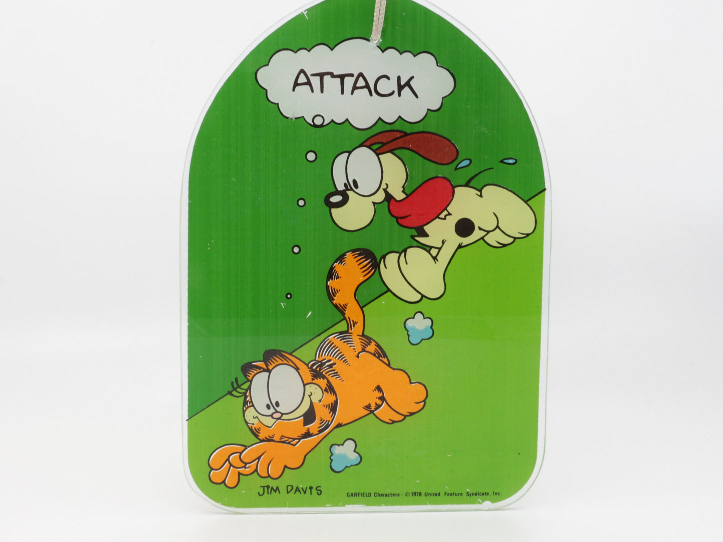 Vintage Garfield groen bordje | Sign garfield | Garfield and Odie | Garfield verzamel item