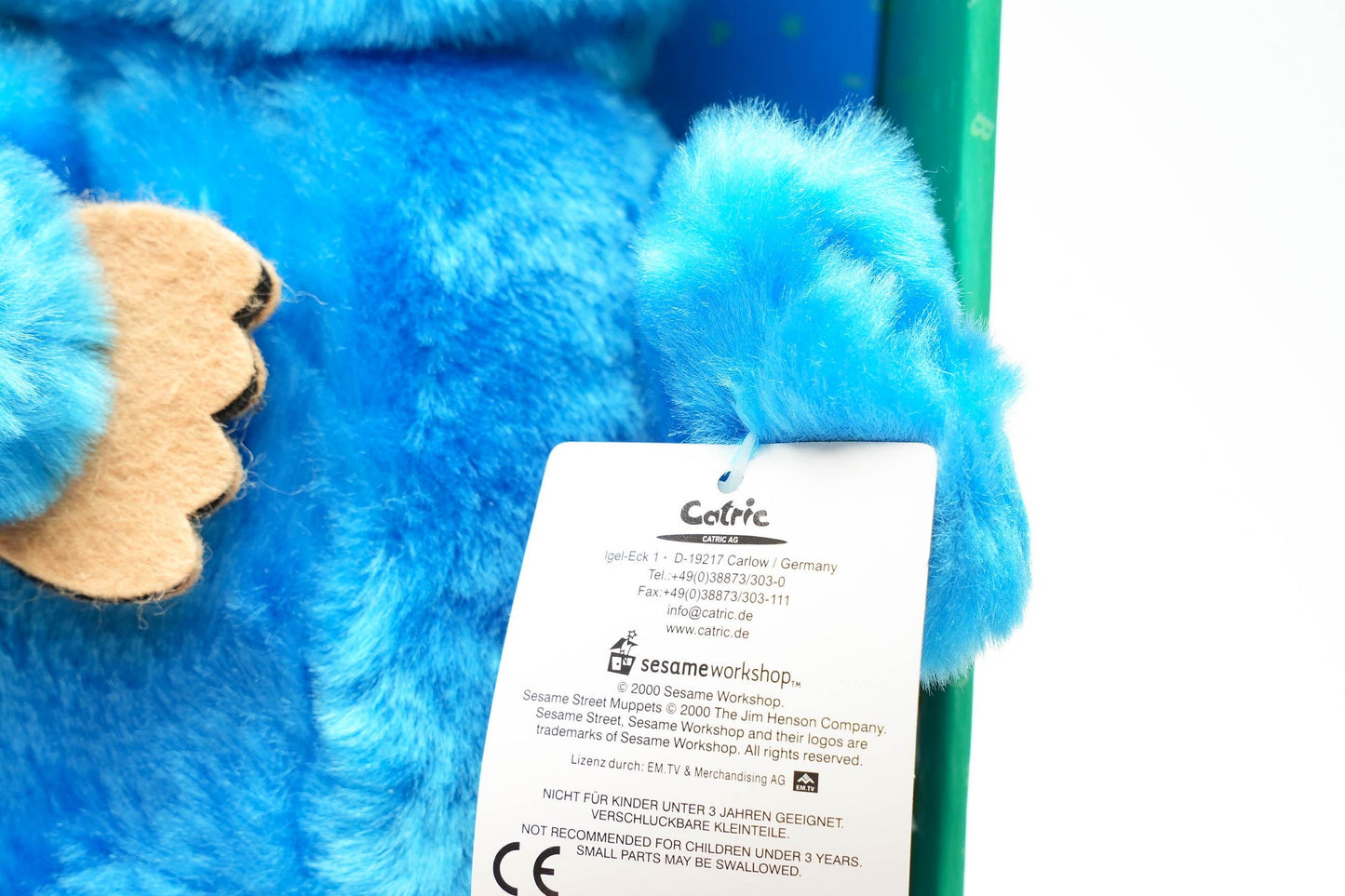 Sesamstraße Koekiemonster Knuffel in Doos – 27 cm / ca. 10.6 inch – Vintage 2000 CATRIC