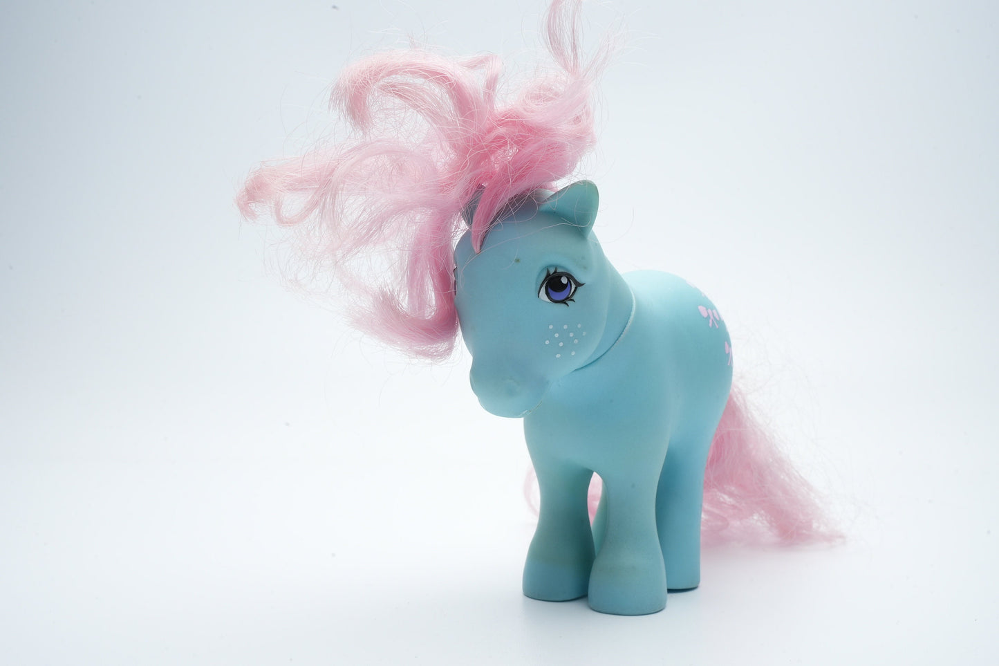 Bowtie blauwe pony met roze strikjes G1 My Little Pony | My Little Pony paarden