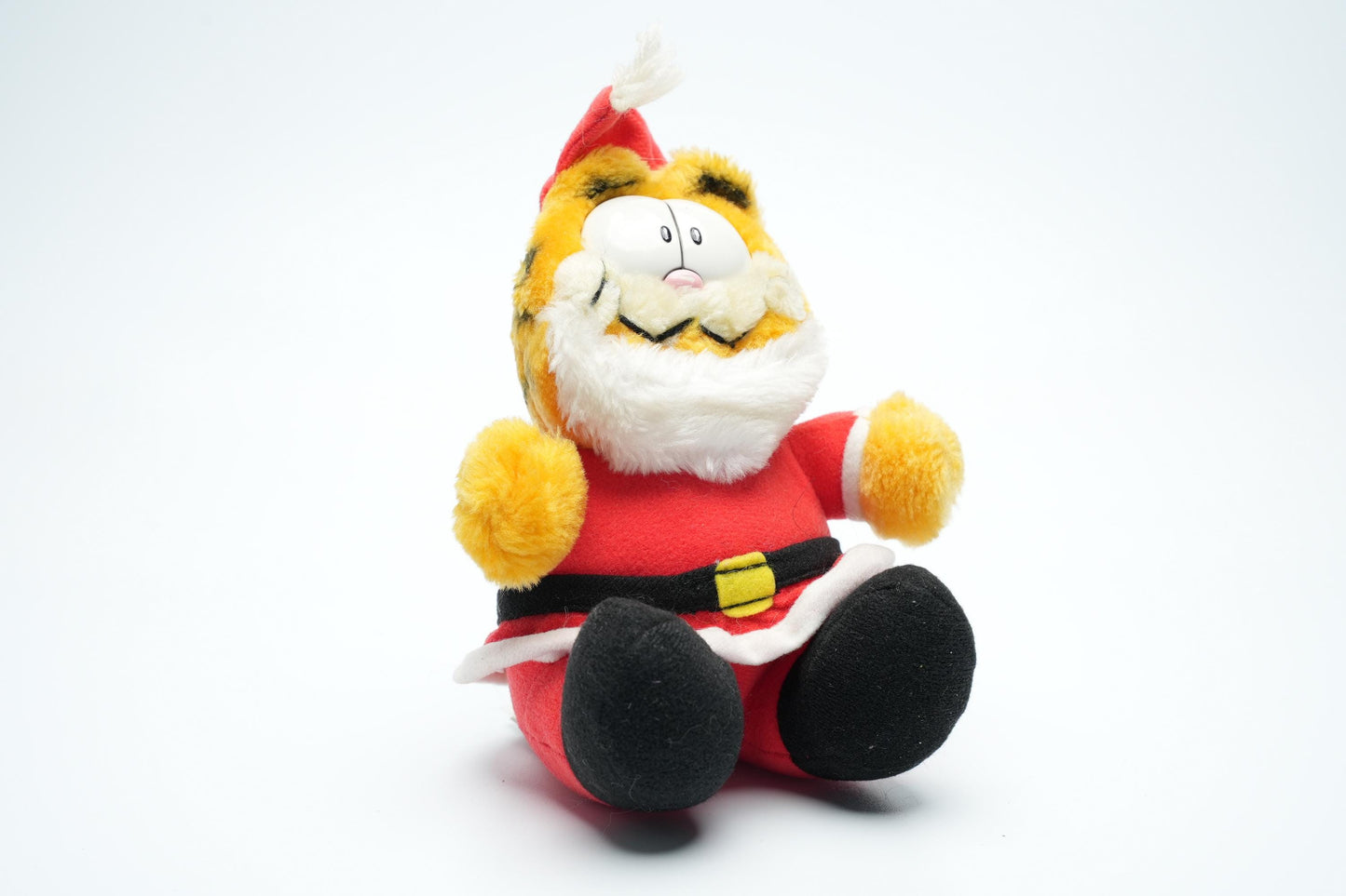 Vintage Garfield Kerstman Knuffel – 18 cm (7 inch) – Nostalgische Kerstcharme