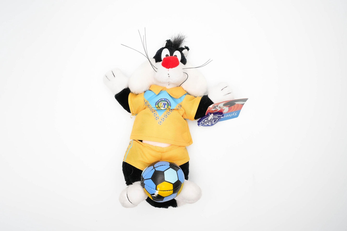 Vintage Looney Tunes Sylvester knuffel voetballer – Play By Play 1998 – 23 cm (9 inch)