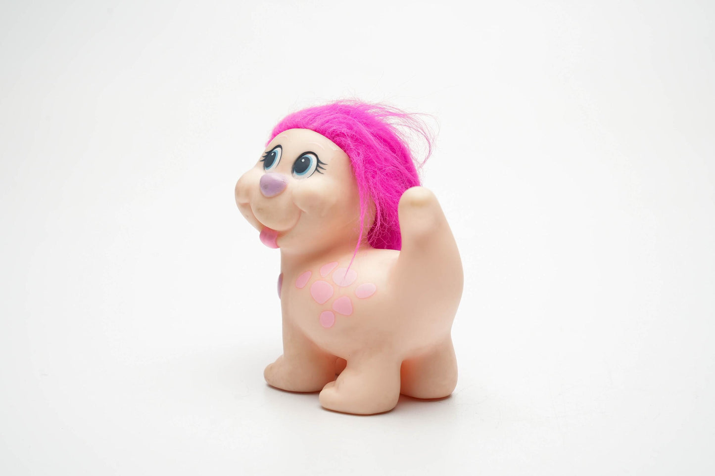 Vintage Snugglebumms Lucky Pet – 1985 Playskool – Roze met Hartjes & Felroze Haar