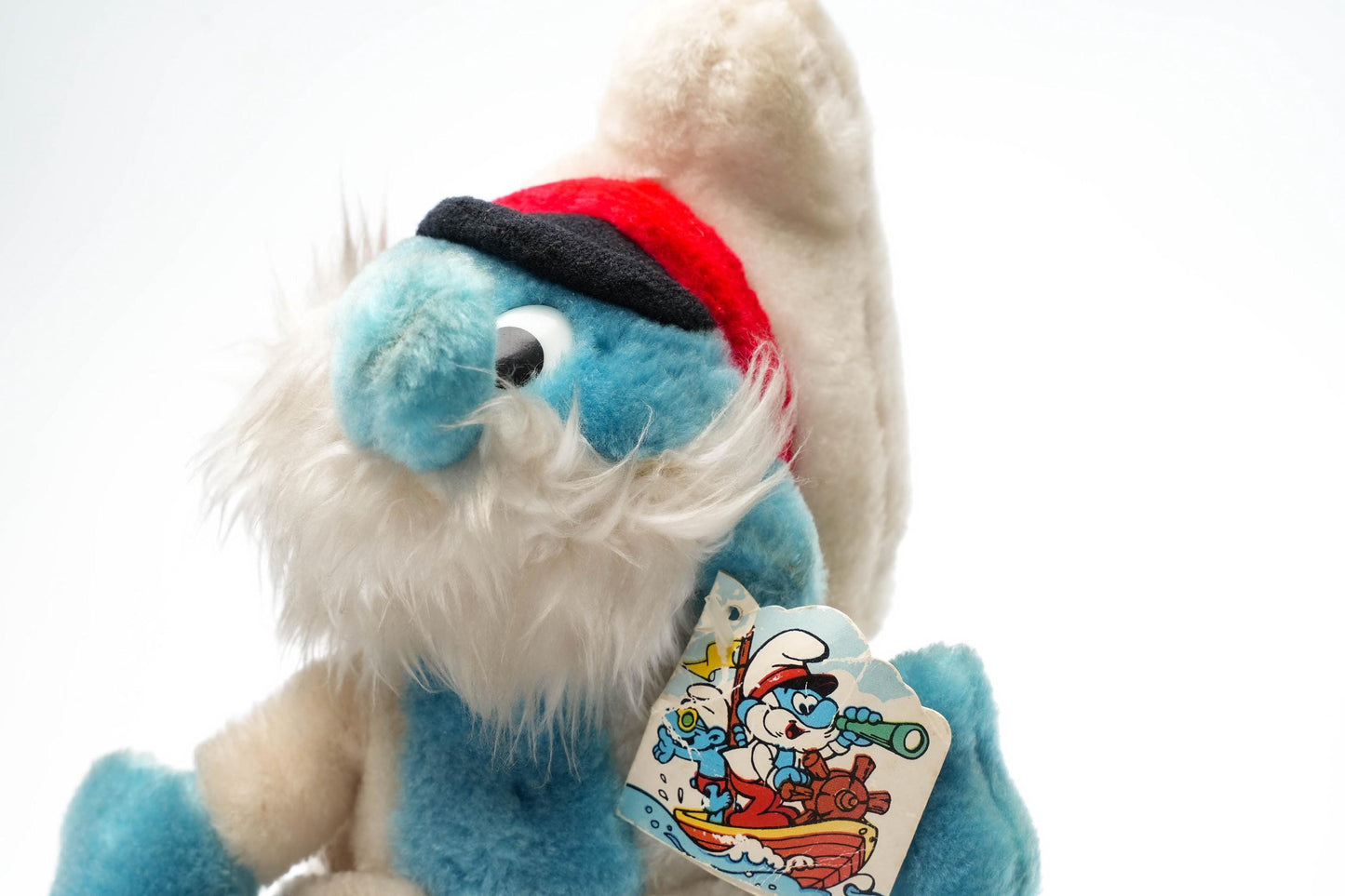 Vintage Grote Smurf Knuffel – 24 cm / 9.4 inch – Peyo – Jaren 80 met Origineel Label