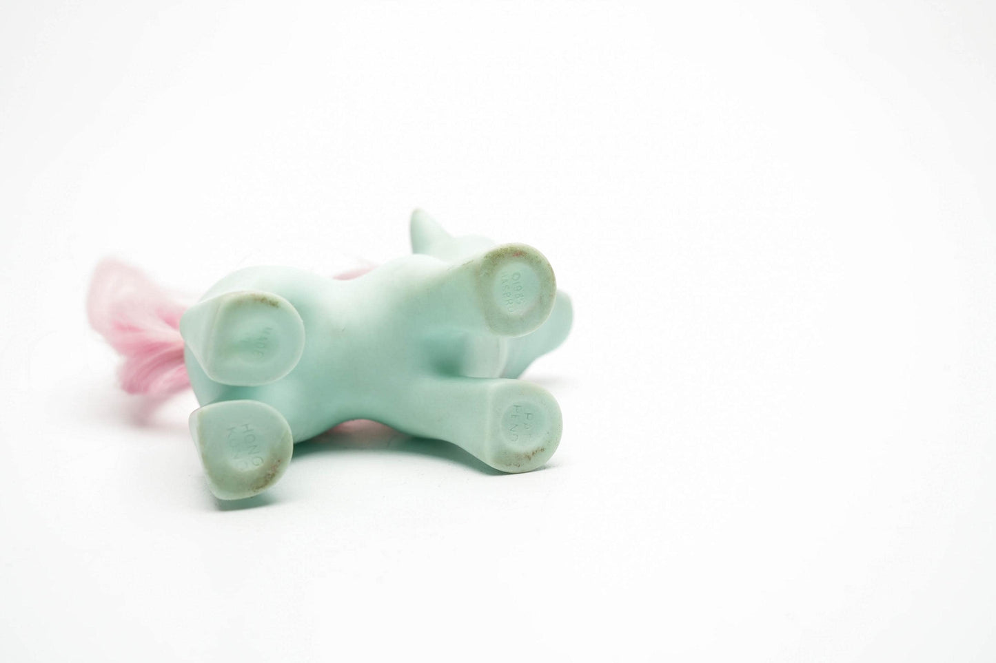 Vintage My Little Pony Baby Cuddles – G1 Baby Pony 1986 – Mintgroen met Roze Fles