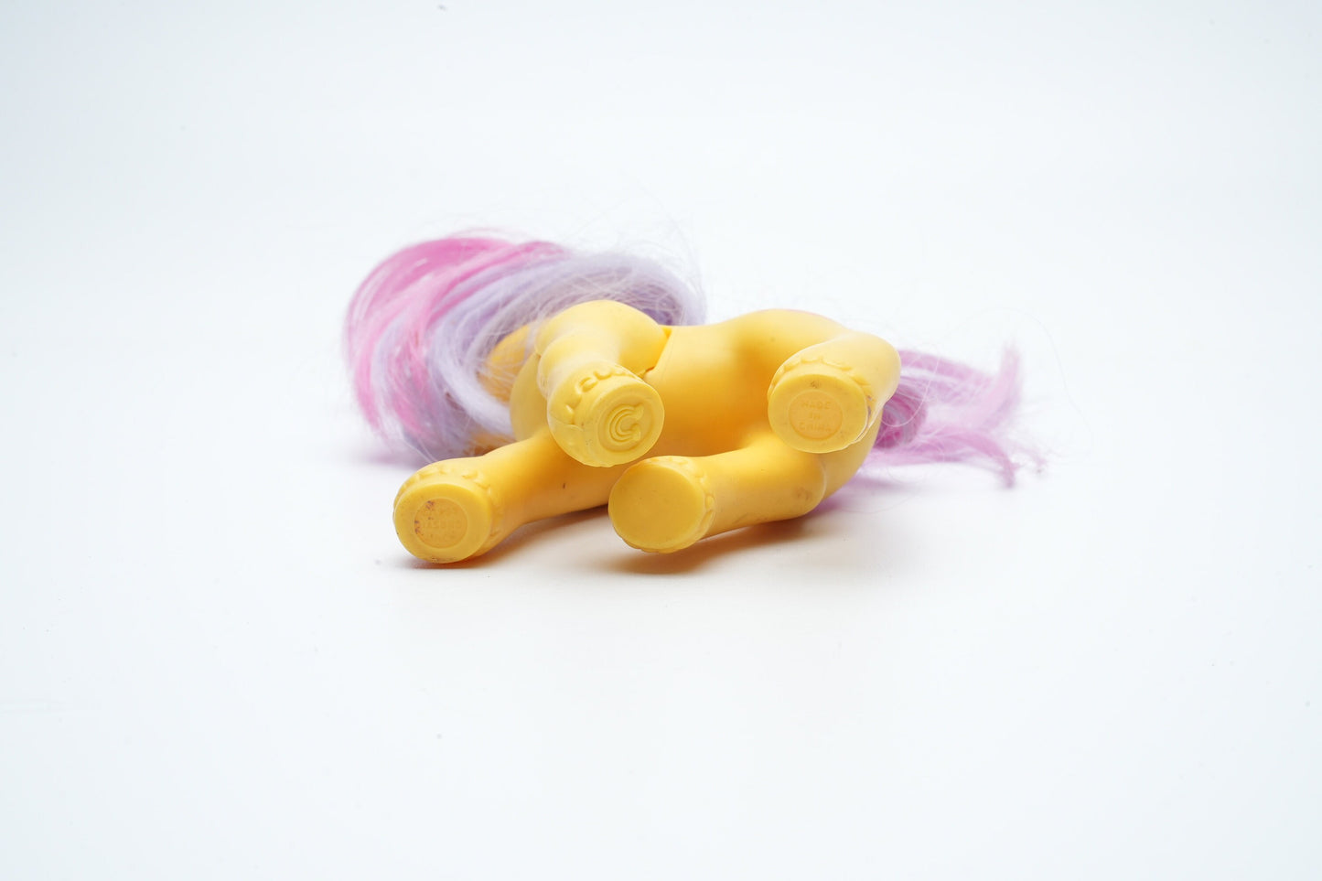 Gele pony met paars en roze haar | My Little Pony paard vintage