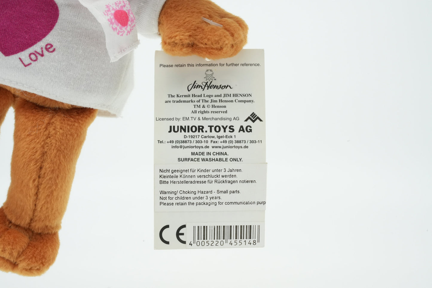 Zeldzame Fozzie beer plush | bekend van de Kermit collection en enorm schattig voor de verzameling | Junior AG speelgoed