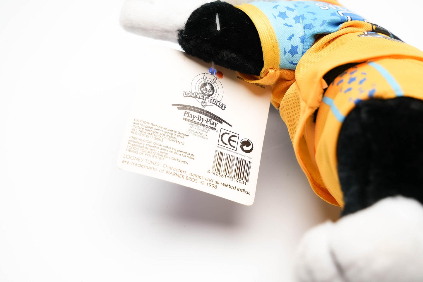 Vintage Looney Tunes Sylvester knuffel voetballer – Play By Play 1998 – 23 cm (9 inch)