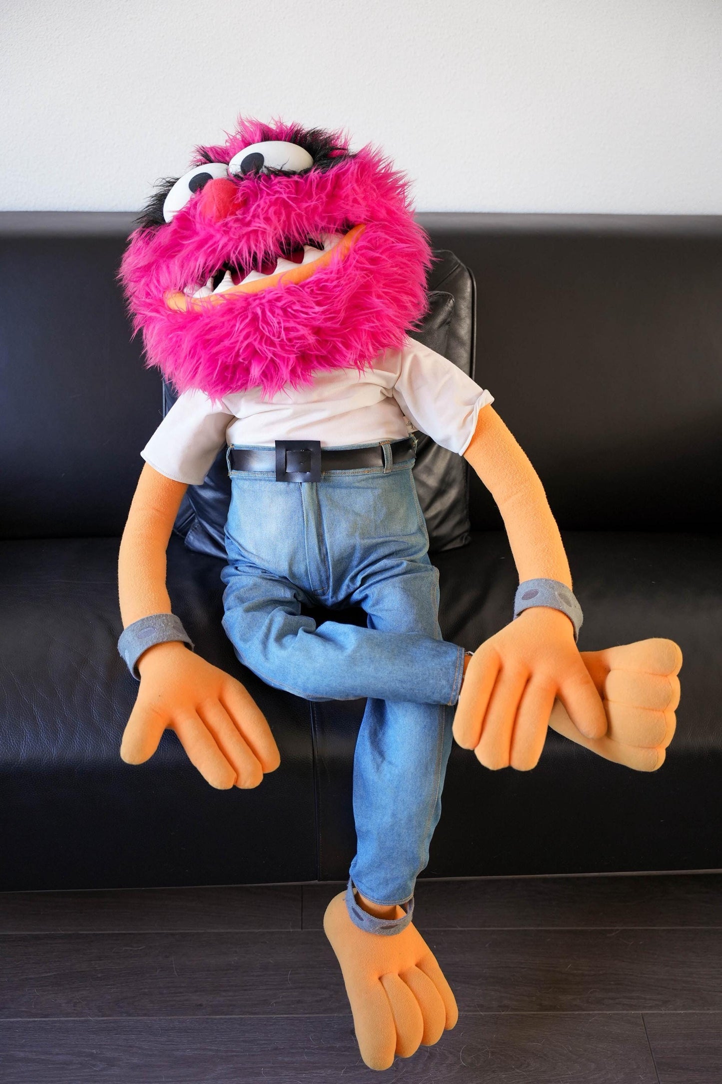 Enorme Vintage Animal Knuffel – Jim Henson – 115 cm / 45.3 inch / 3.77 ft – The Muppets – Zeldzaam XXL Verzamelobject