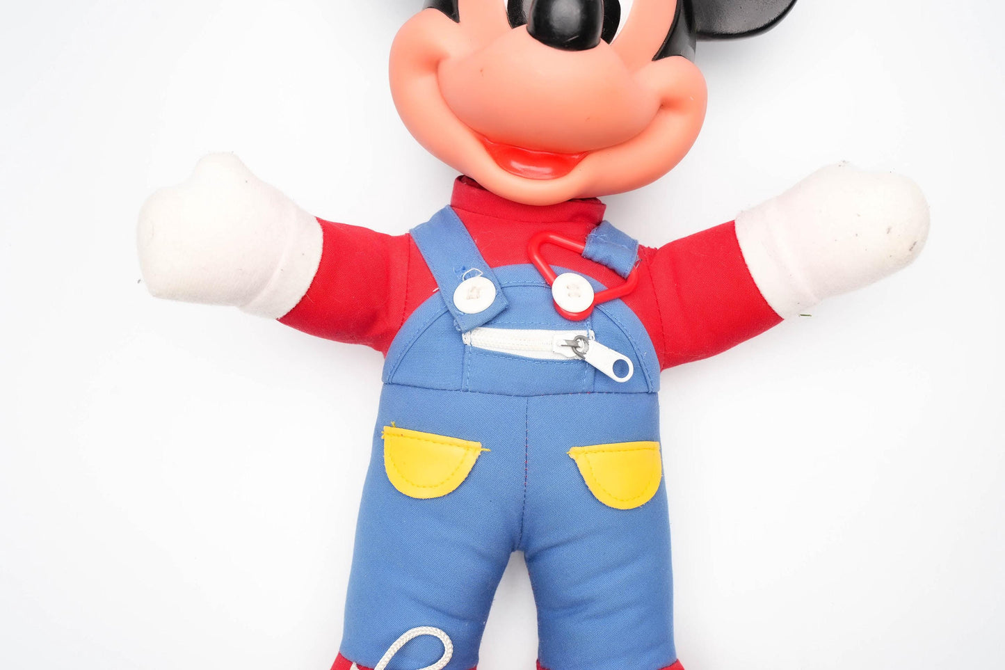 Vintage Mattel Mickey Mouse knuffelpop – Educatieve outfit – ca. 30 cm (12 inch)