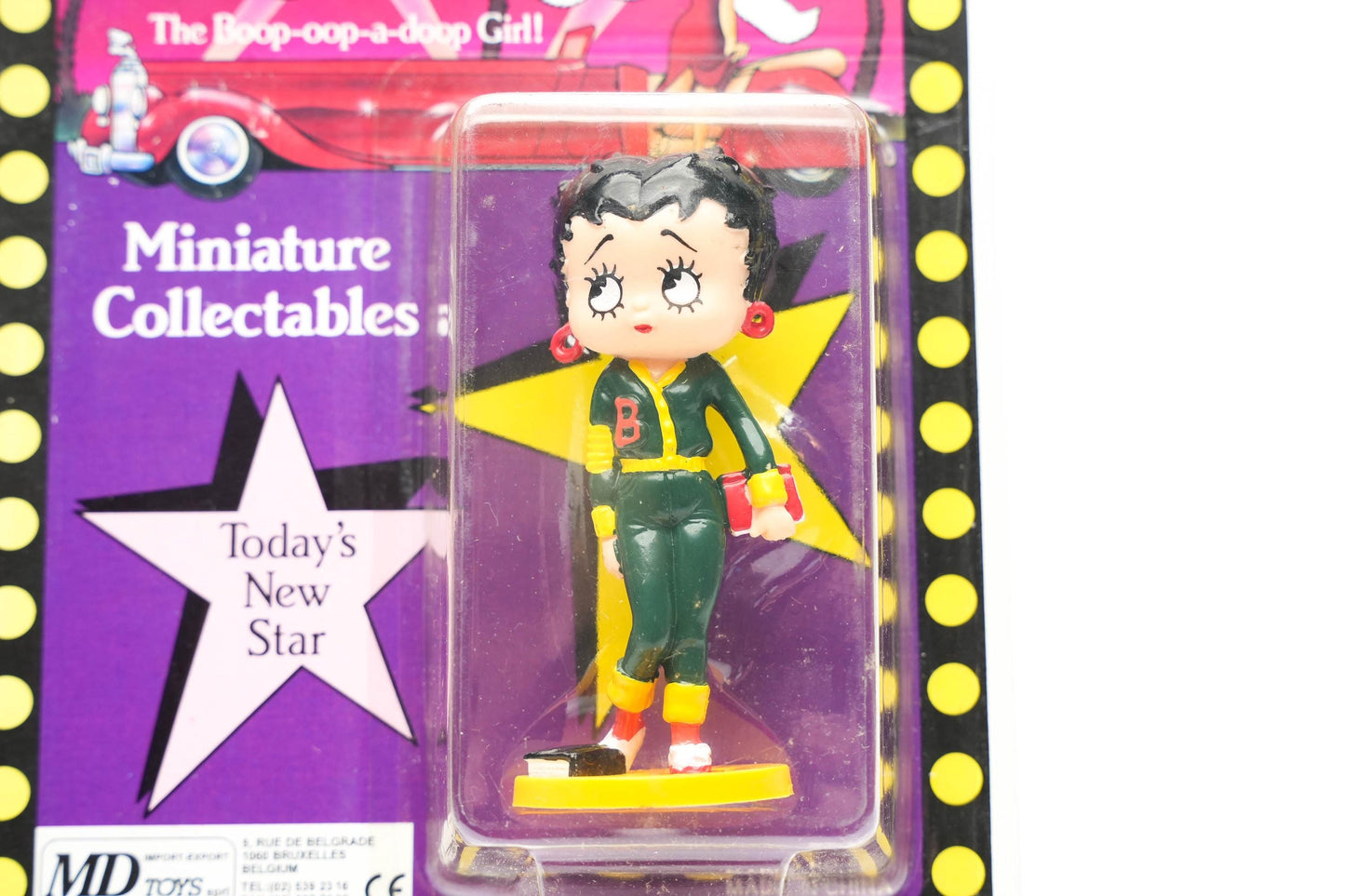 Betty Boop Miniatuurfiguur – 1986 – MD Toys – Sportieve Varsity Editie