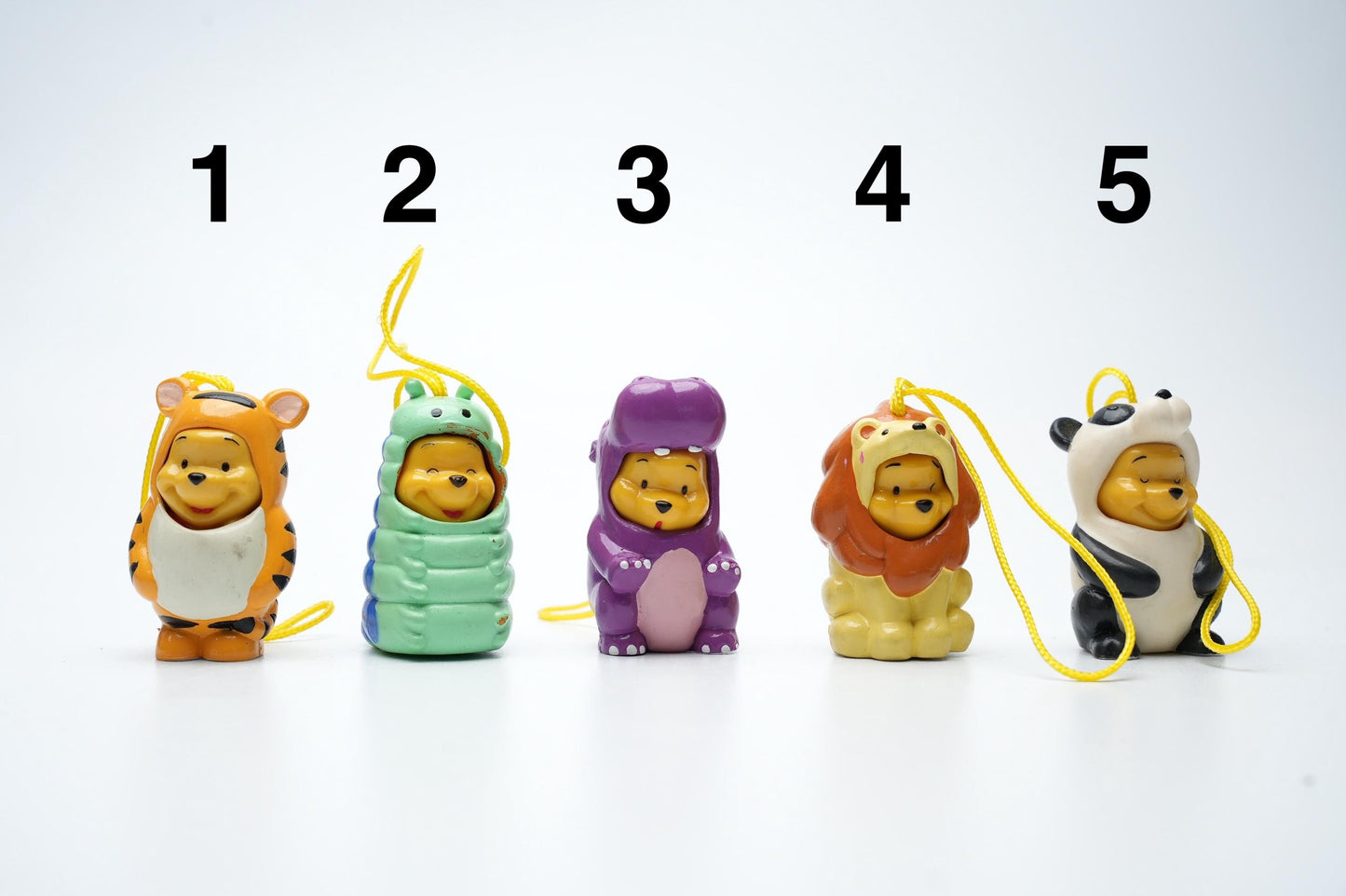 Mega grote peek-a-pooh "animal wear collection" telefoon bedels| Capsule Toys | Vintage peek a pooh bedels