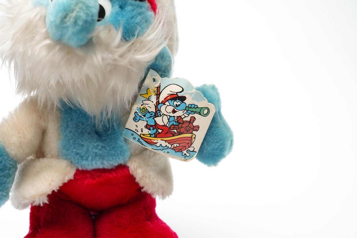 Vintage Grote Smurf Knuffel – 24 cm / 9.4 inch – Peyo – Jaren 80 met Origineel Label