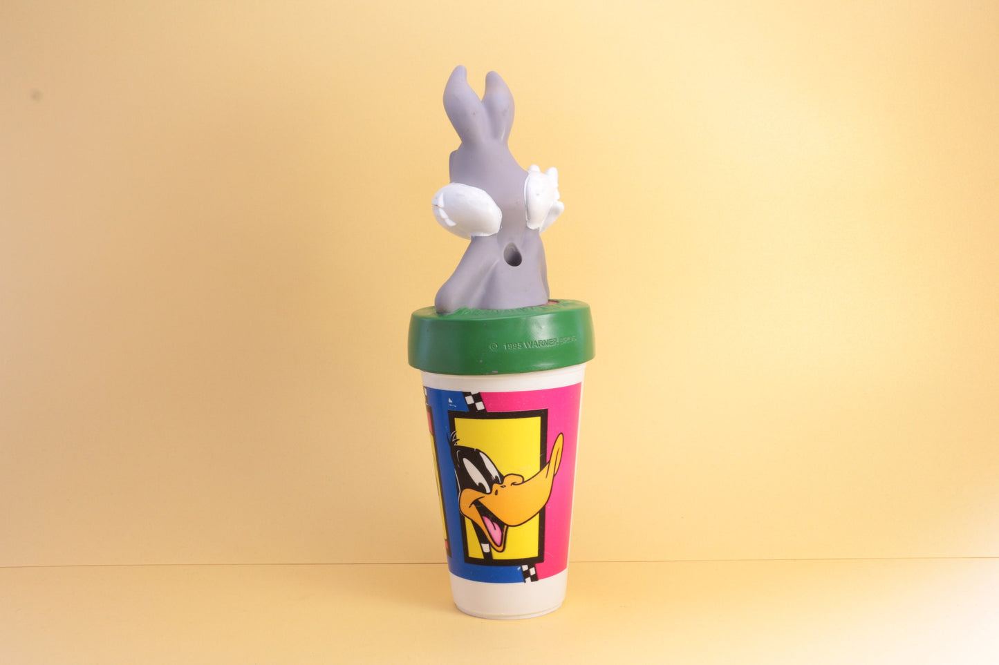 Vintage Bugs Bunny beker met gat voor een rietje | Vintage beker | Cartoon beker | Warner Bros 1995