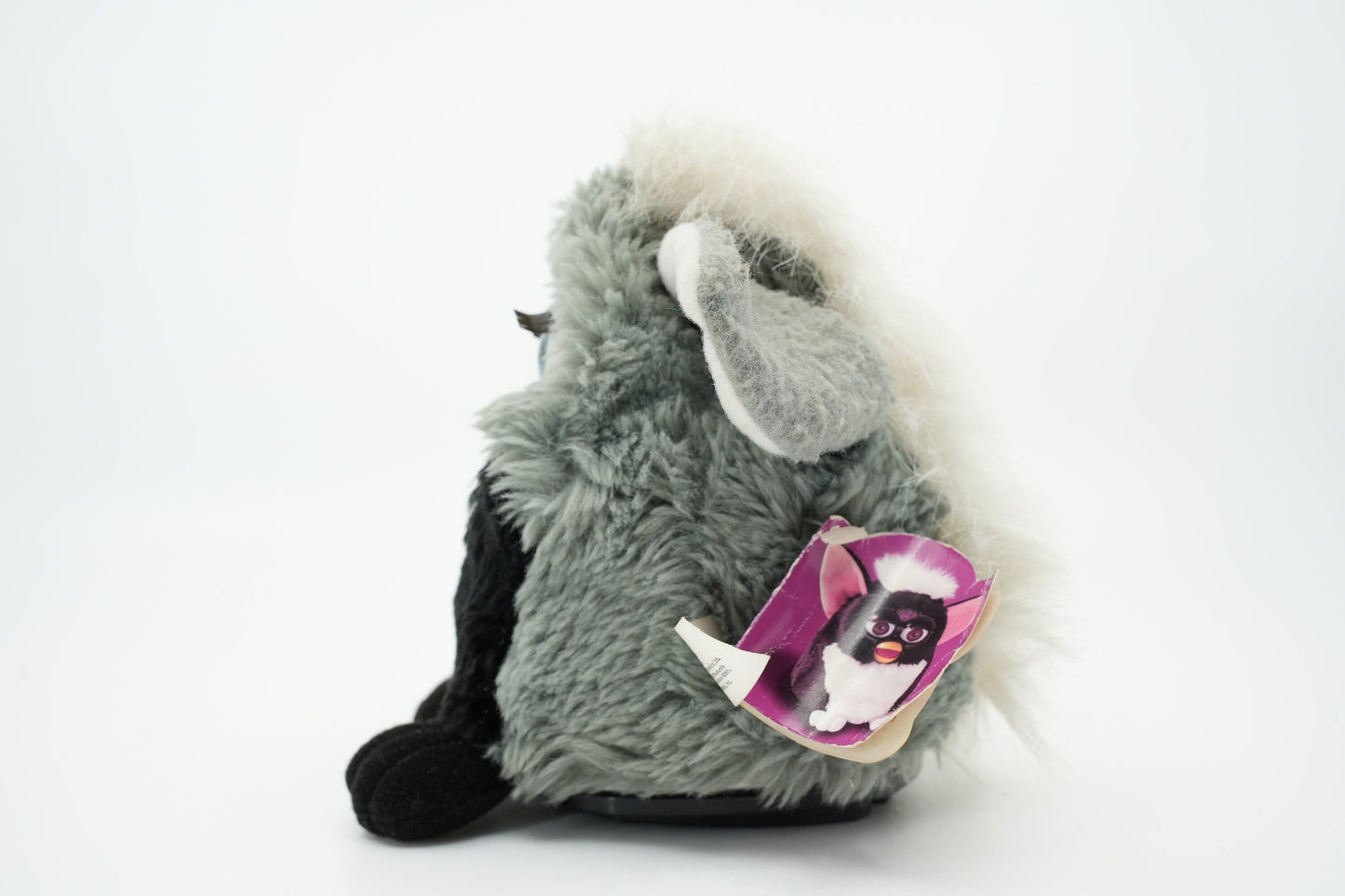 Vintage Furby Koala blauwe ogen 1999 | furby tag | Vintage Furby met Grijs/ Zwarte vacht | Spreekt Engels en Furbish