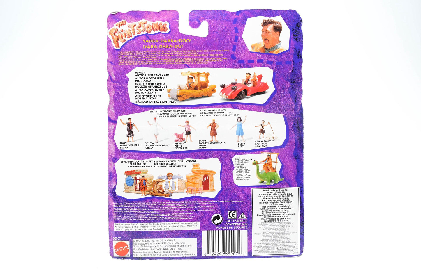 The Flintstones Fred Flintstone Auto – 1993 – Mattel – Motorizied Cave Car