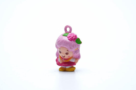 Vintage Charmkins Hunny Bunch – Hasbro 1983 – Mini Popje met Roze Haar en Gele Schoentjes