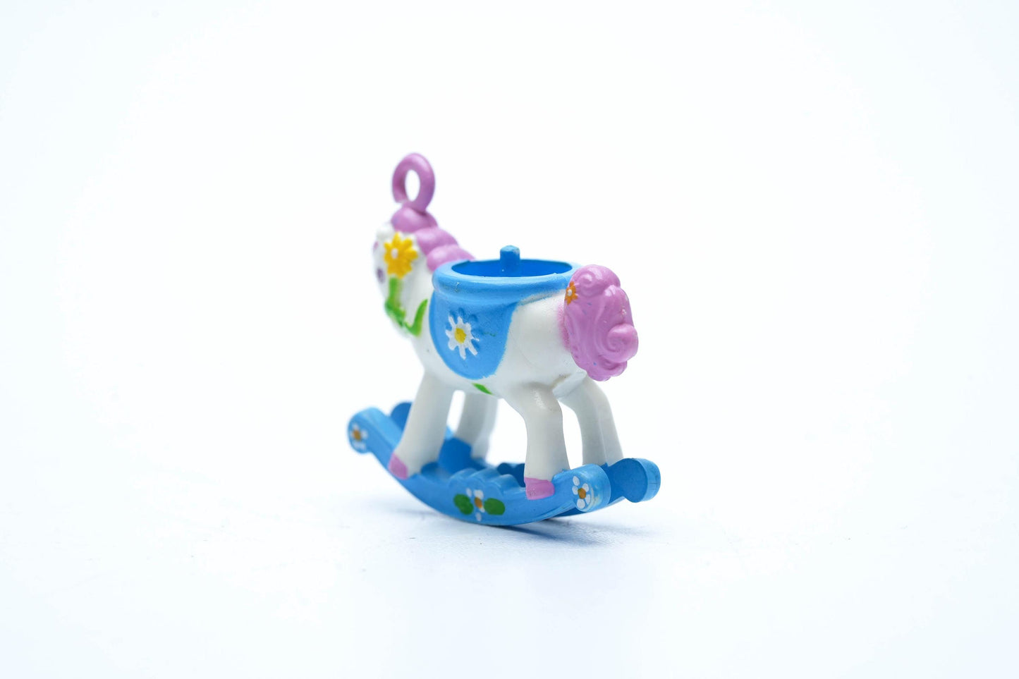 Vintage Charmkins Lazy Daisy – Wippaardje Paardje 1983 Hasbro – Miniatuur Bedel met Bloemen