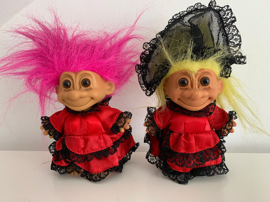 Vintage Russ Troll 2 Spaanse trollen Russ Berrie
