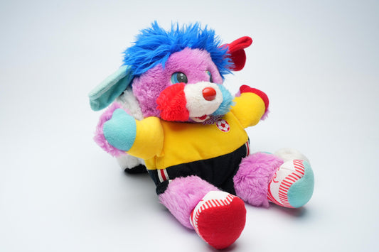 Vintage 1986 Popples Sports Popple – Big Kick Voetbal Editie – 28 cm (11 inch)