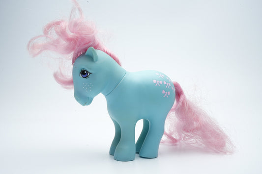Bowtie blauwe pony met roze strikjes G1 My Little Pony | My Little Pony paarden