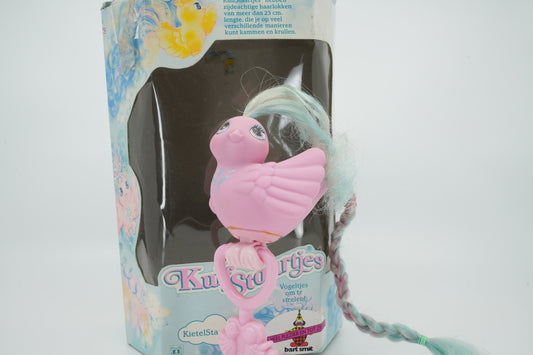 80's Fairy Tails Hasbro | Kietelstaartje | Mijn Kleine Pony vogel | MLP g1 | Fairy Tails Tickle met standaard| Vintage kuifstaartje