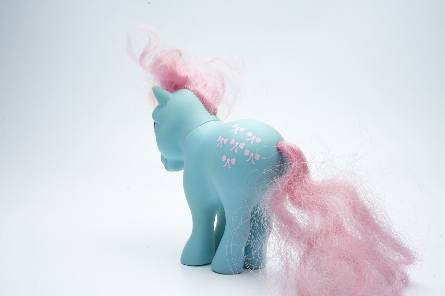 Bowtie blauwe pony met roze strikjes G1 My Little Pony | My Little Pony paarden