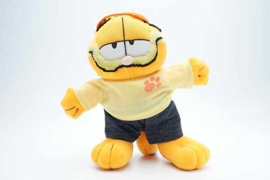 Vintage Garfield plush met pet en kleding | Garfield pluche